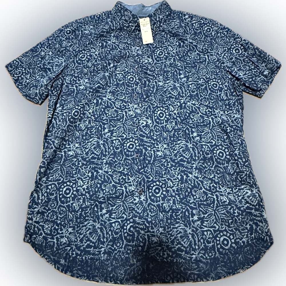 American Eagle Outfitters Navy Patterned Casual Shirt